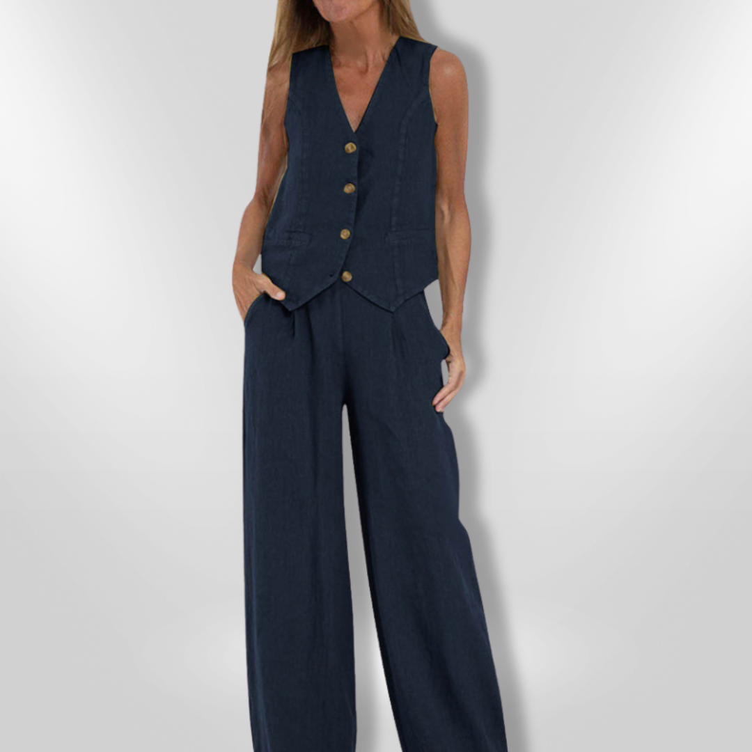 Kvinne Ensemble Ermeløs Lett Pustende Stoff 8