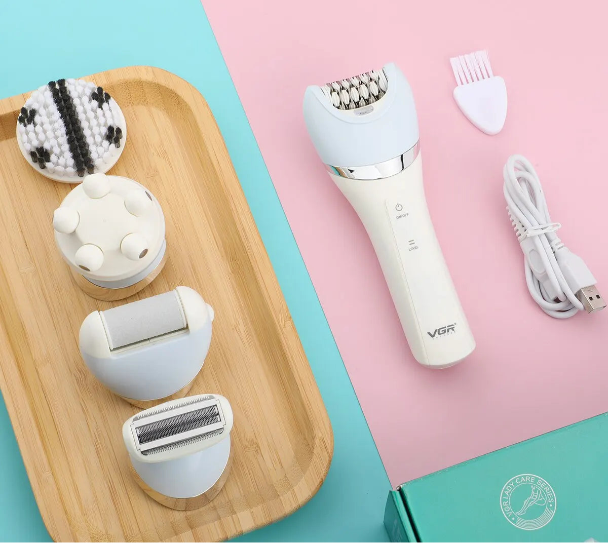 Kvinne Epilator 5 i 1 Allsidig Hårfjerner Med Oppladbart Batteri 5