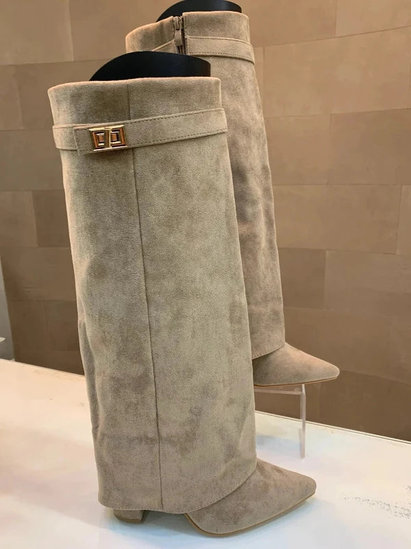 Kvinne Hæler Elegant Blokk Hæl PU 6