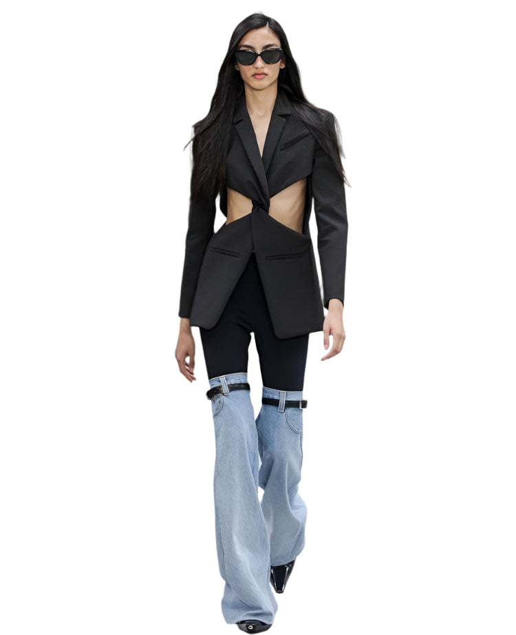 Kvinne Høyt Liv Straight Wide-Leg Bukser 0