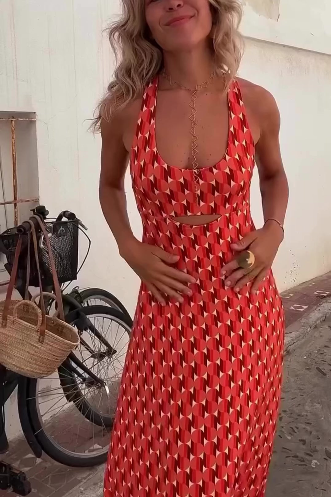 Kvinne Kjole Elegant Design Lett Stoff 4