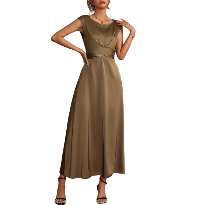 Kvinne Kjole Uten Ermer Satin 0