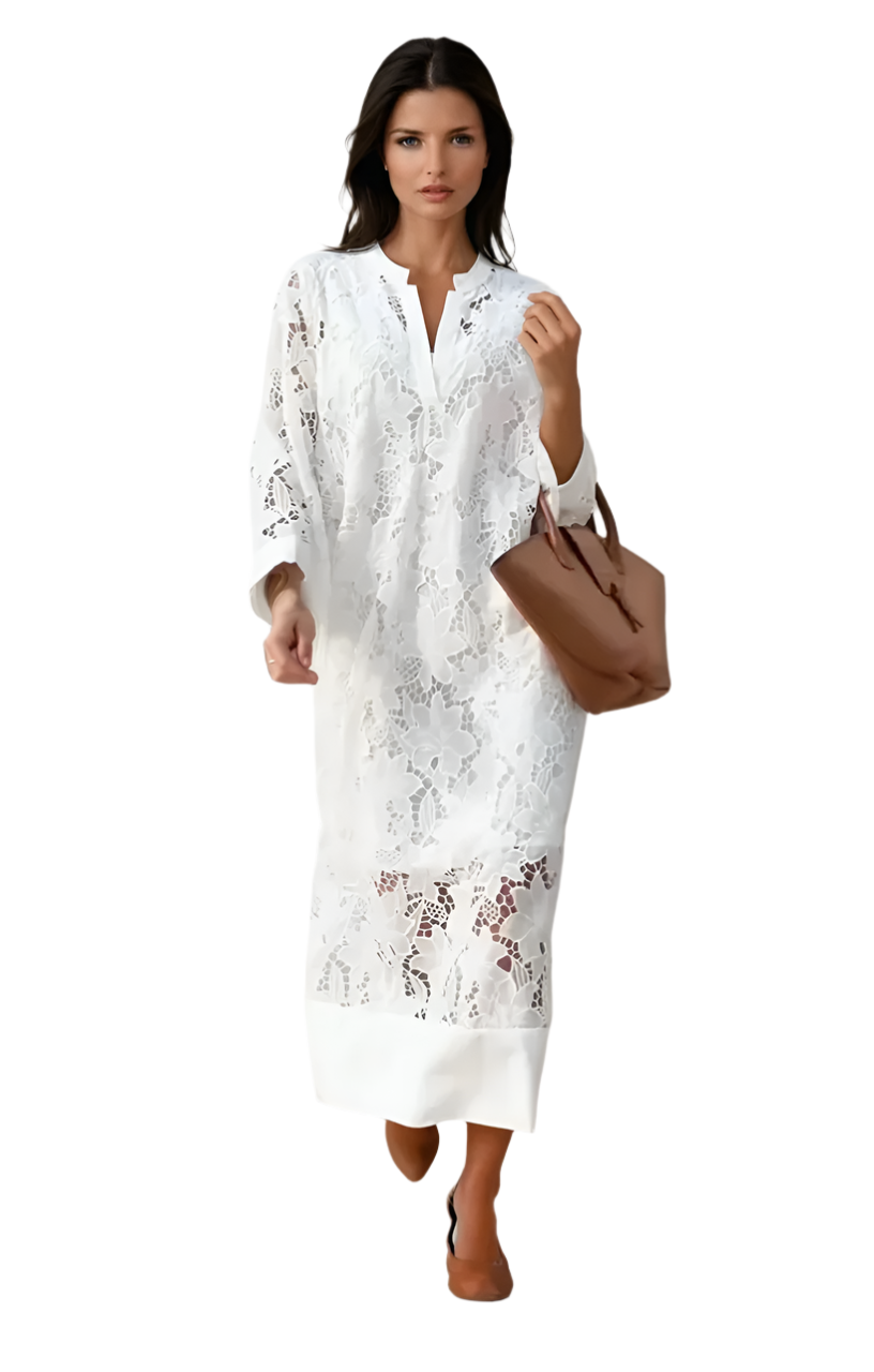 Kvinne Lace Kjole Tidløs Eleganse Komfortabel Passform 0