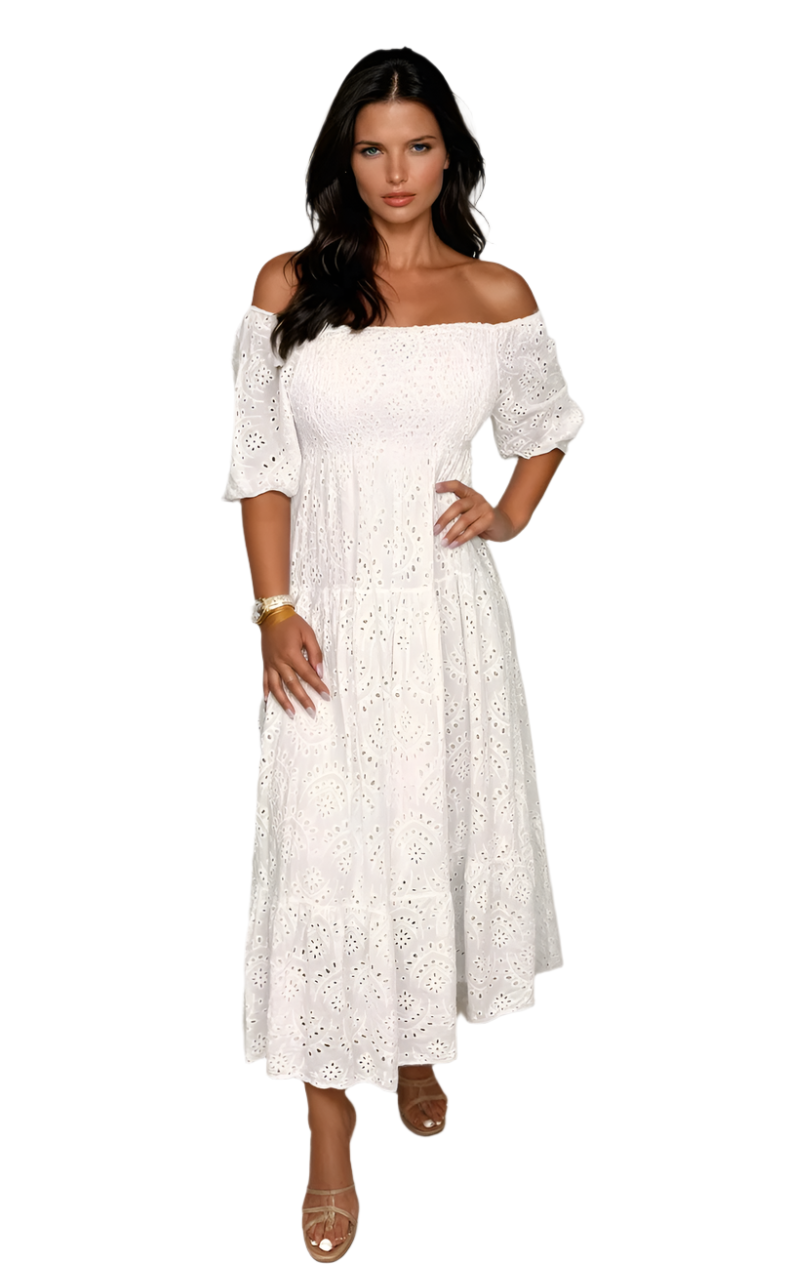 Kvinne Lang Blondekjole Elegant Blonder Mix 0