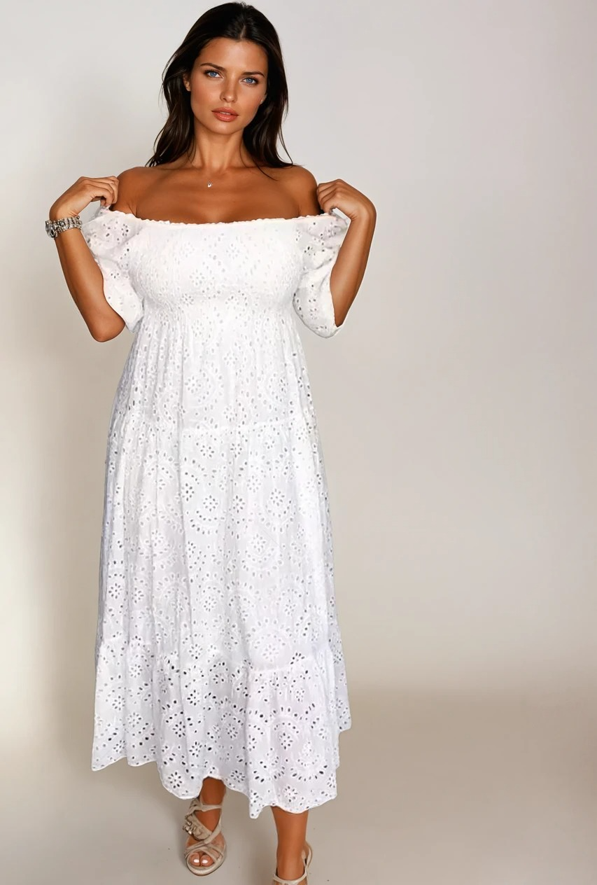 Kvinne Lang Blondekjole Elegant Blonder Mix 1