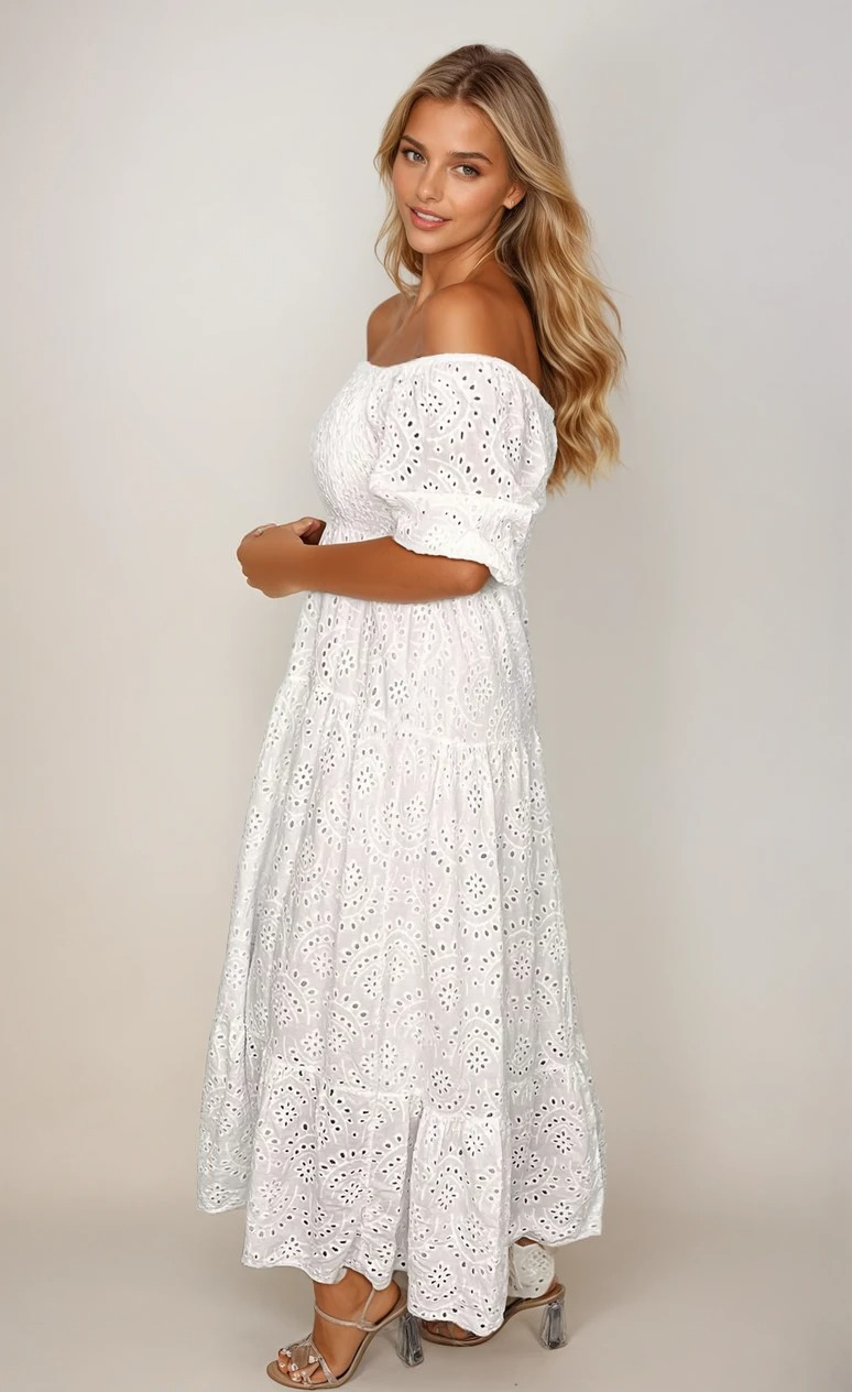 Kvinne Lang Blondekjole Elegant Blonder Mix 2