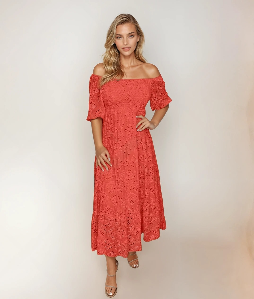 Kvinne Lang Blondekjole Elegant Blonder Mix 3