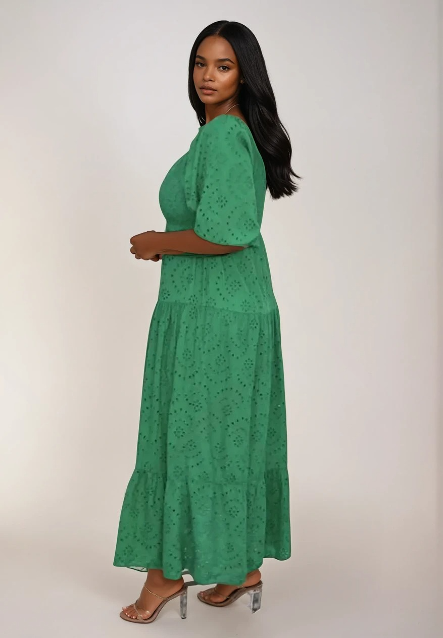 Kvinne Lang Blondekjole Elegant Blonder Mix 6