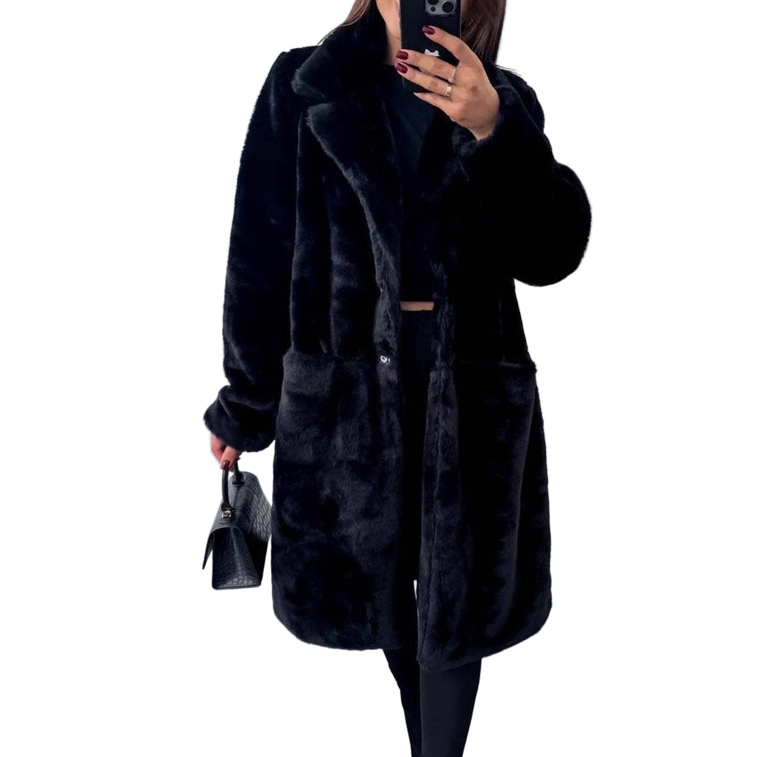 Kvinne Lang Frakk med Oversized Passform 0