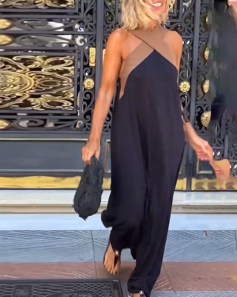 Kvinne Lang Kjole Med Krysset Utringning 5