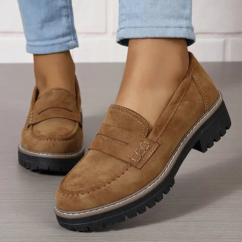 Kvinne Loafers Retro Suede Komfortabel Slip-On 4