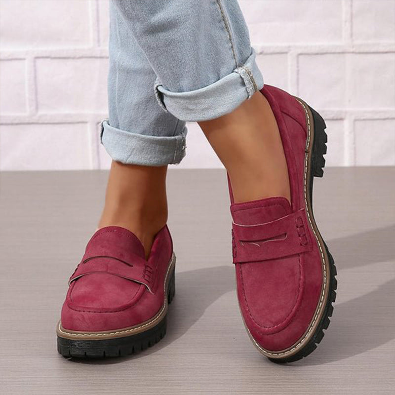 Kvinne Loafers Retro Suede Komfortabel Slip-On 6