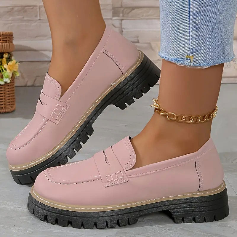 Kvinne Loafers i Suede med Chunky Såle 3