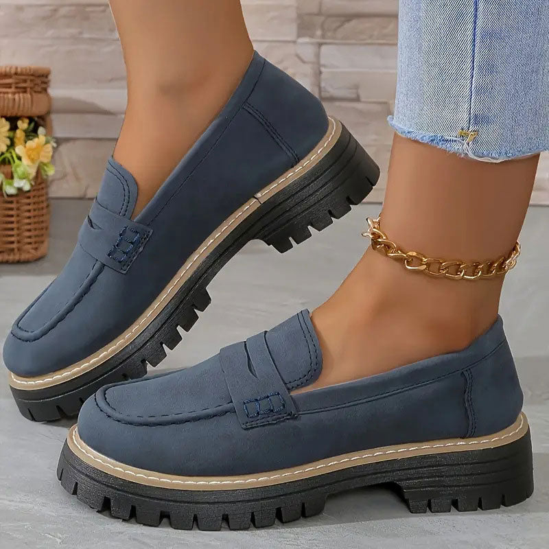 Kvinne Loafers i Suede med Chunky Såle 5
