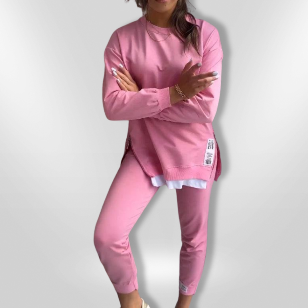 Kvinne Loungewear Sett Oversized Sweatshirt og Joggers Myk Elastisk 1