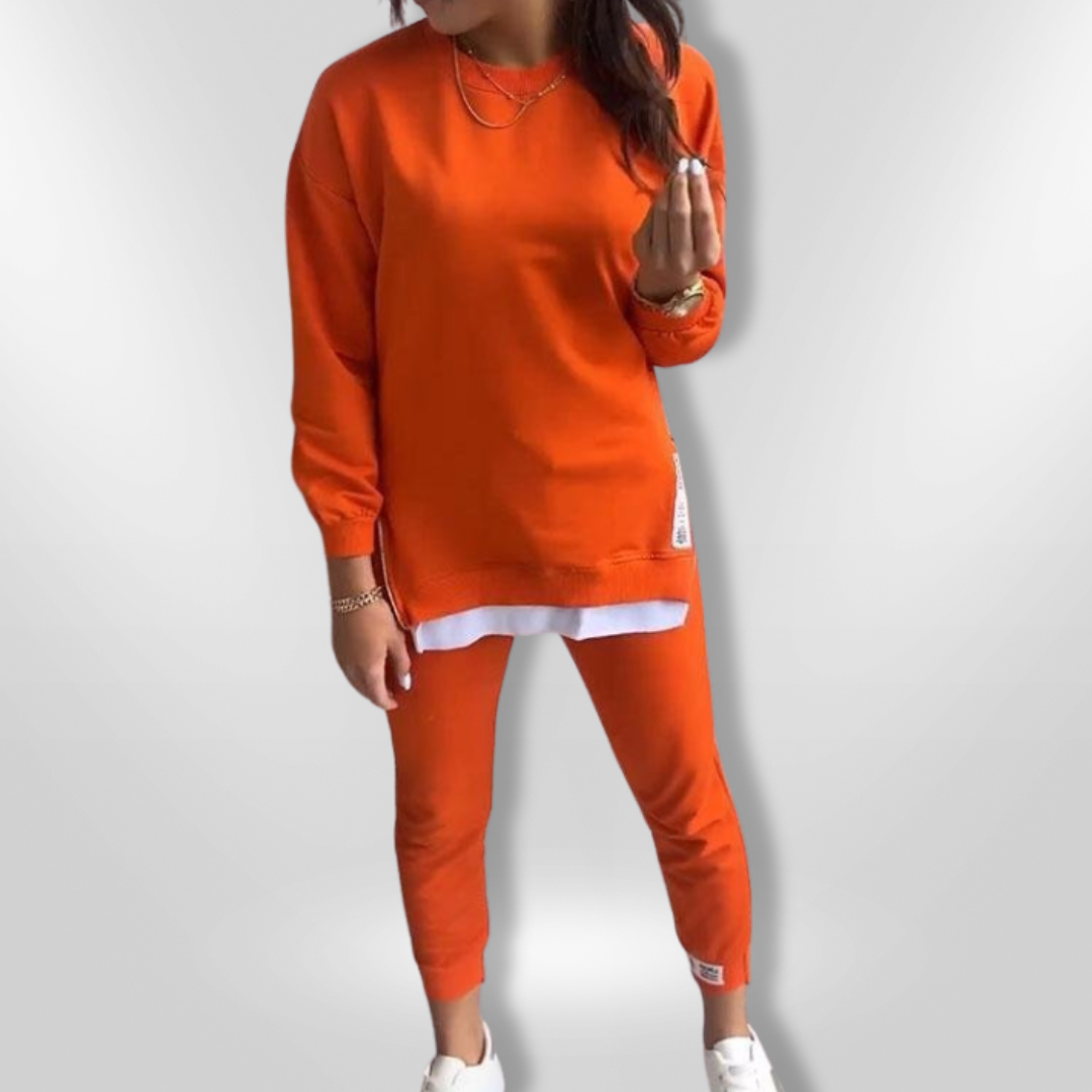 Kvinne Loungewear Sett Oversized Sweatshirt og Joggers Myk Elastisk 2