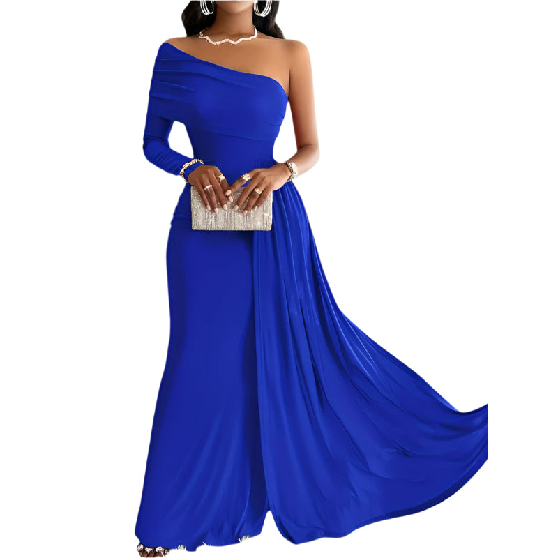 Kvinne Maxi Kjole Asymmetrisk Design Polyester 0