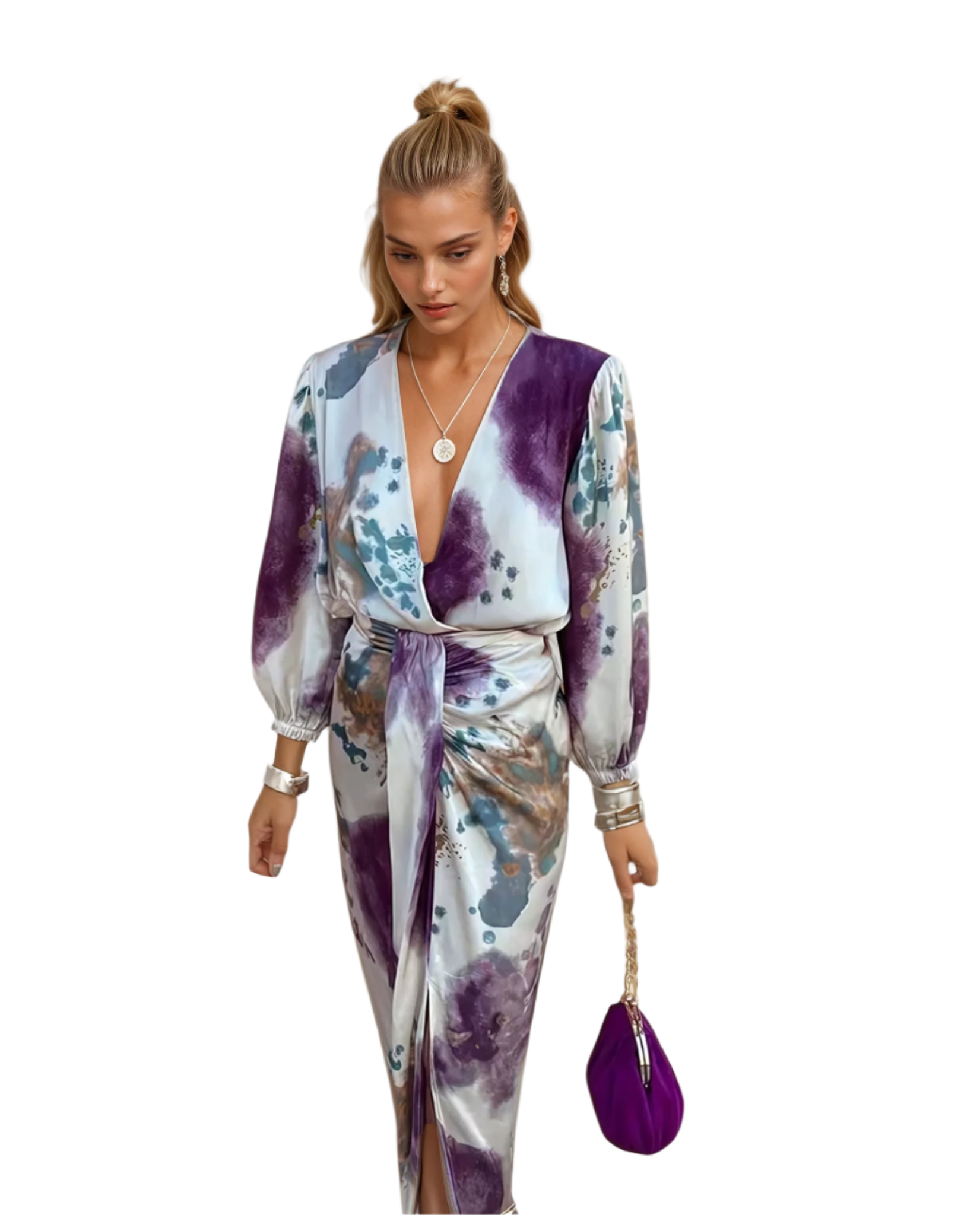 Kvinne Maxi Kjole Elegant Lett Stoff Til Bryllup 0