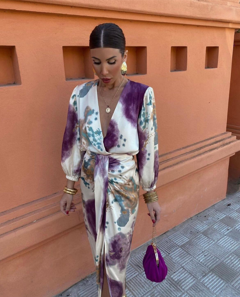 Kvinne Maxi Kjole Elegant Lett Stoff Til Bryllup 4