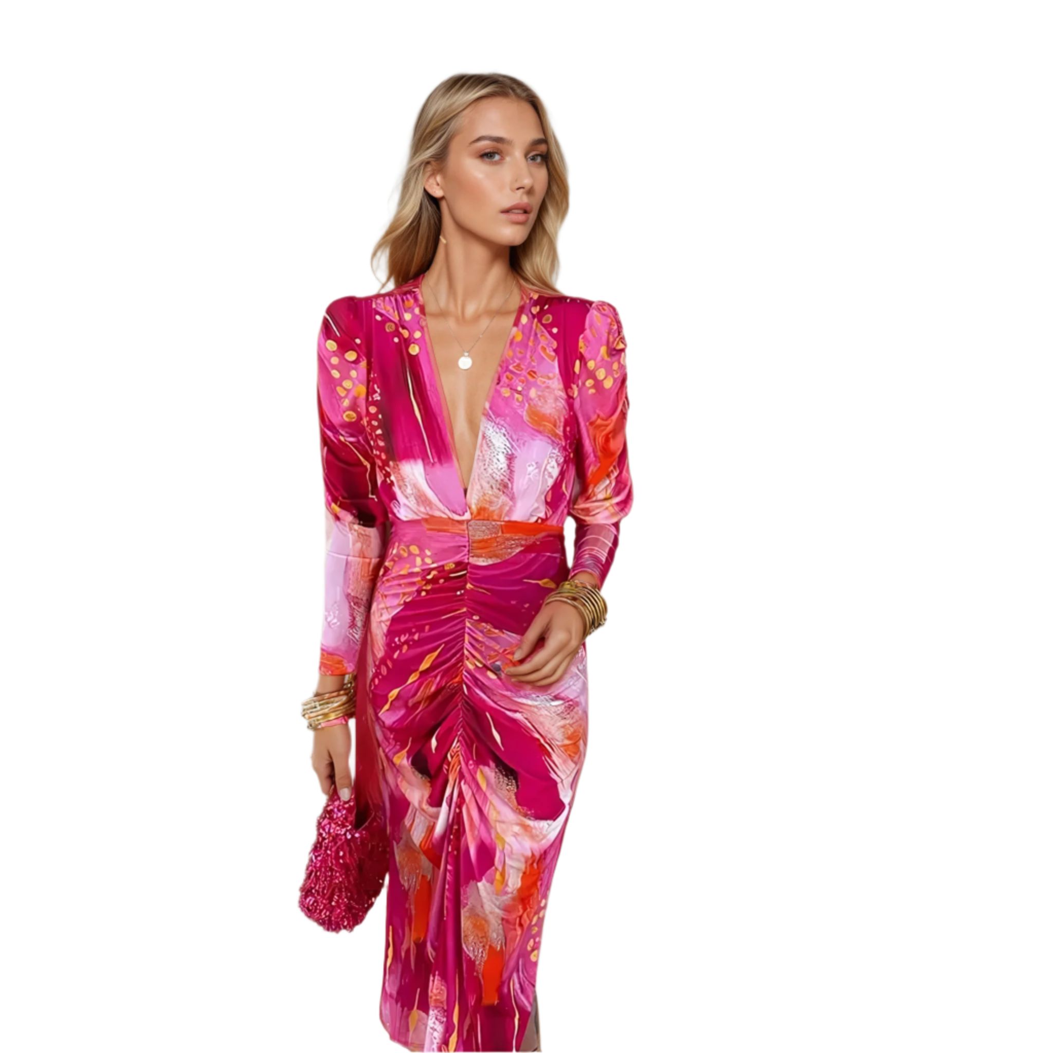 Kvinne Maxi Kjole Elegant Myk Stoff 0