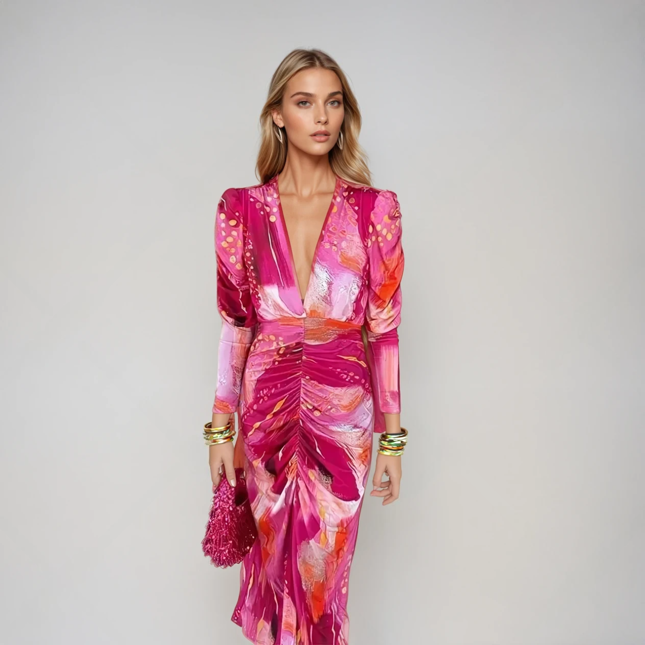 Kvinne Maxi Kjole Elegant Myk Stoff 1