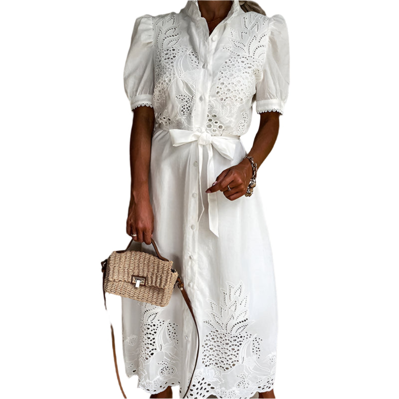 Kvinne Maxi Kjole Komfortabel Polyester 0