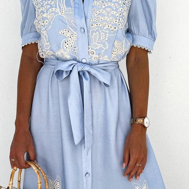 Kvinne Maxi Kjole Komfortabel Polyester 6