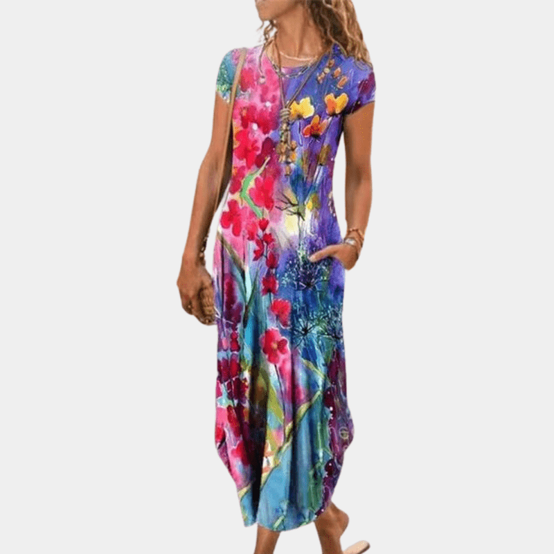 Kvinne Maxi Kjole Raffinert Stil Lett Materiale 2
