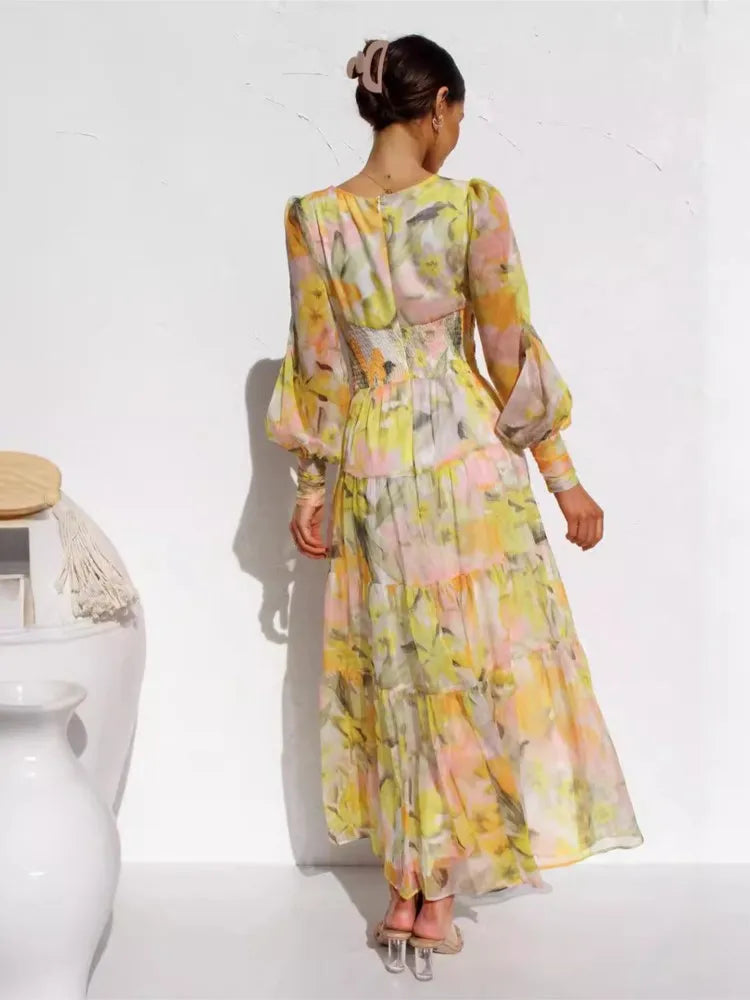 Kvinne Maxi Kjole Romantisk Chiffon 4