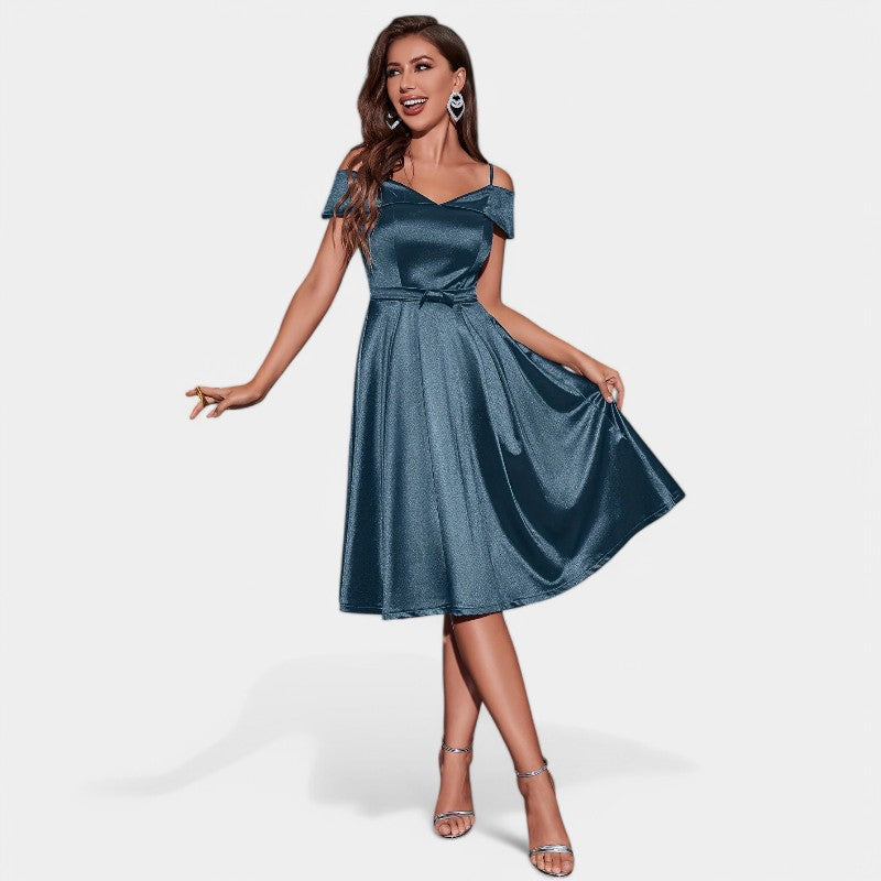 Kvinne Maxi Kjole Uten Ermer Satin 2