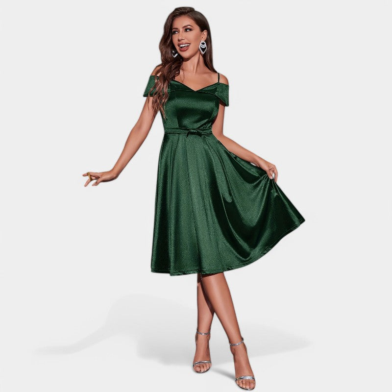 Kvinne Maxi Kjole Uten Ermer Satin 8