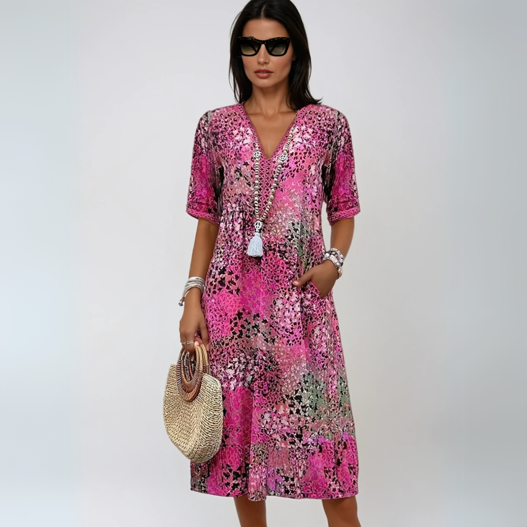 Kvinne Midtlengde Kjole Boho-Chic Mønster 2