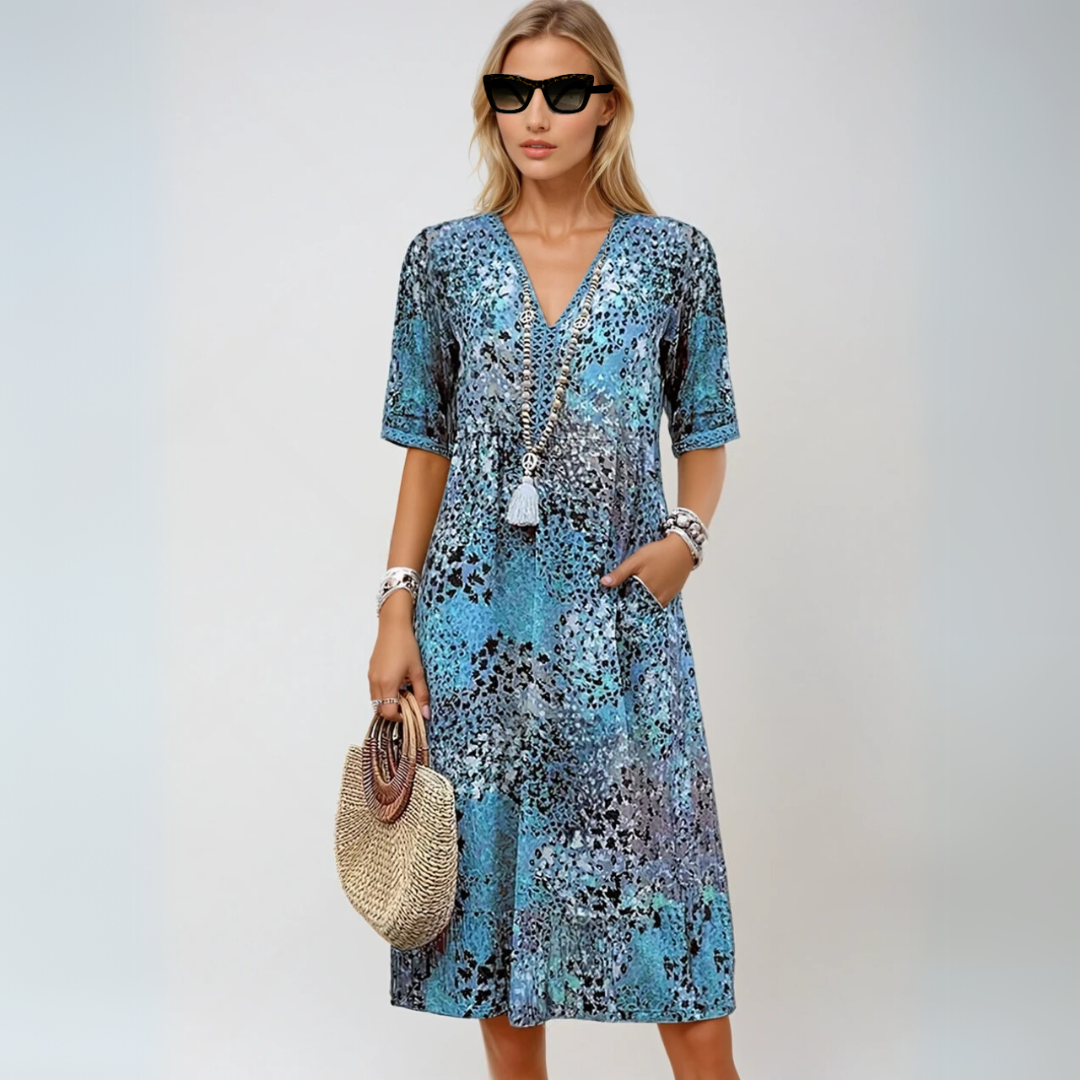 Kvinne Midtlengde Kjole Boho-Chic Mønster 3