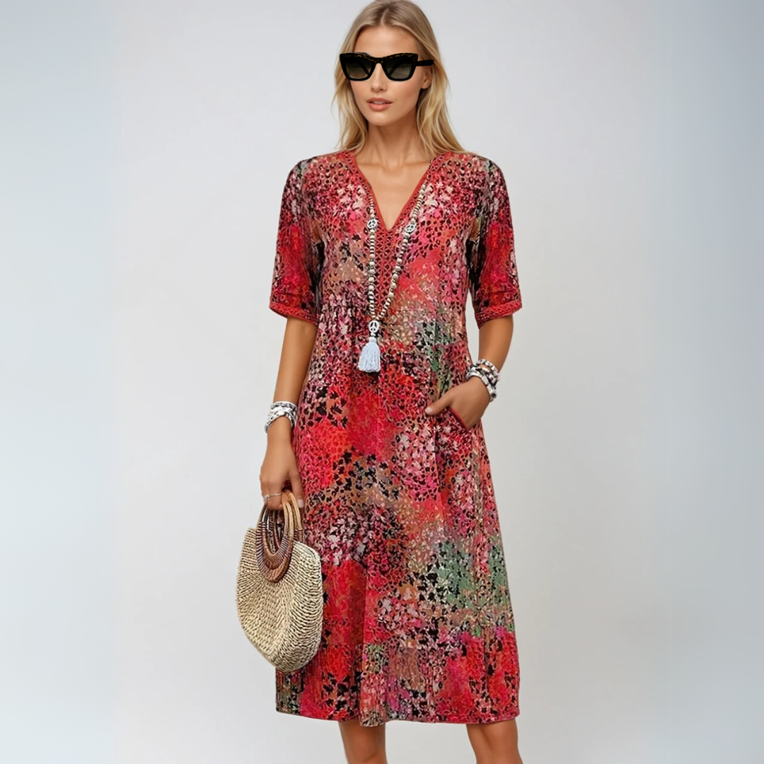 Kvinne Midtlengde Kjole Boho-Chic Mønster 4