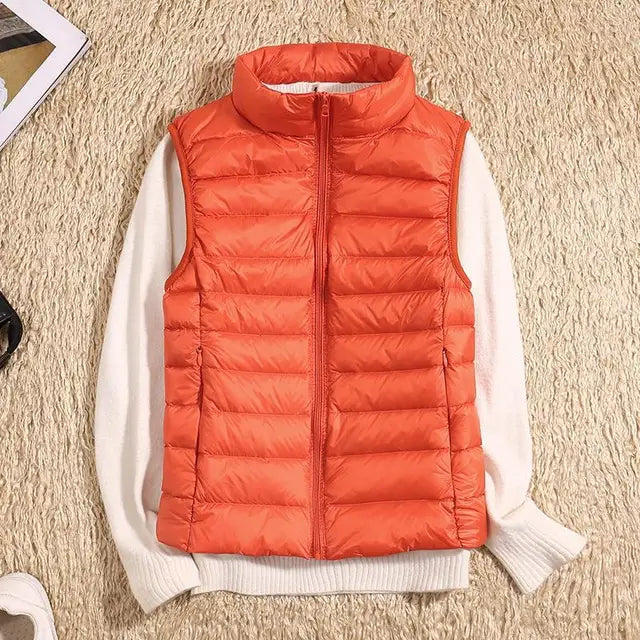 Kvinne Puffer Vest Uten Ermer Lett og Varm 5