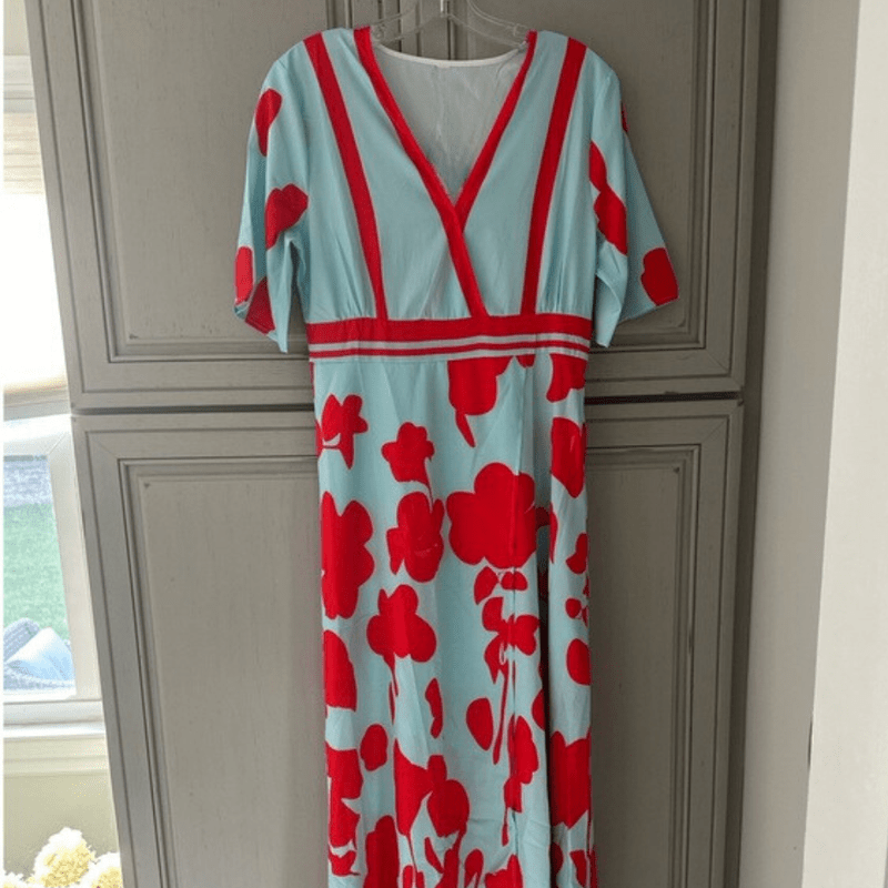 Kvinne Robe Blomsterdesign Elegant Polyester 5