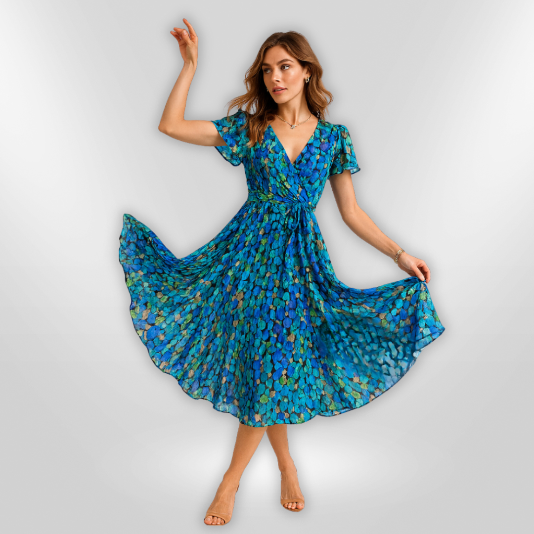 Kvinne Robe Elegant Asymmetrisk Design 1