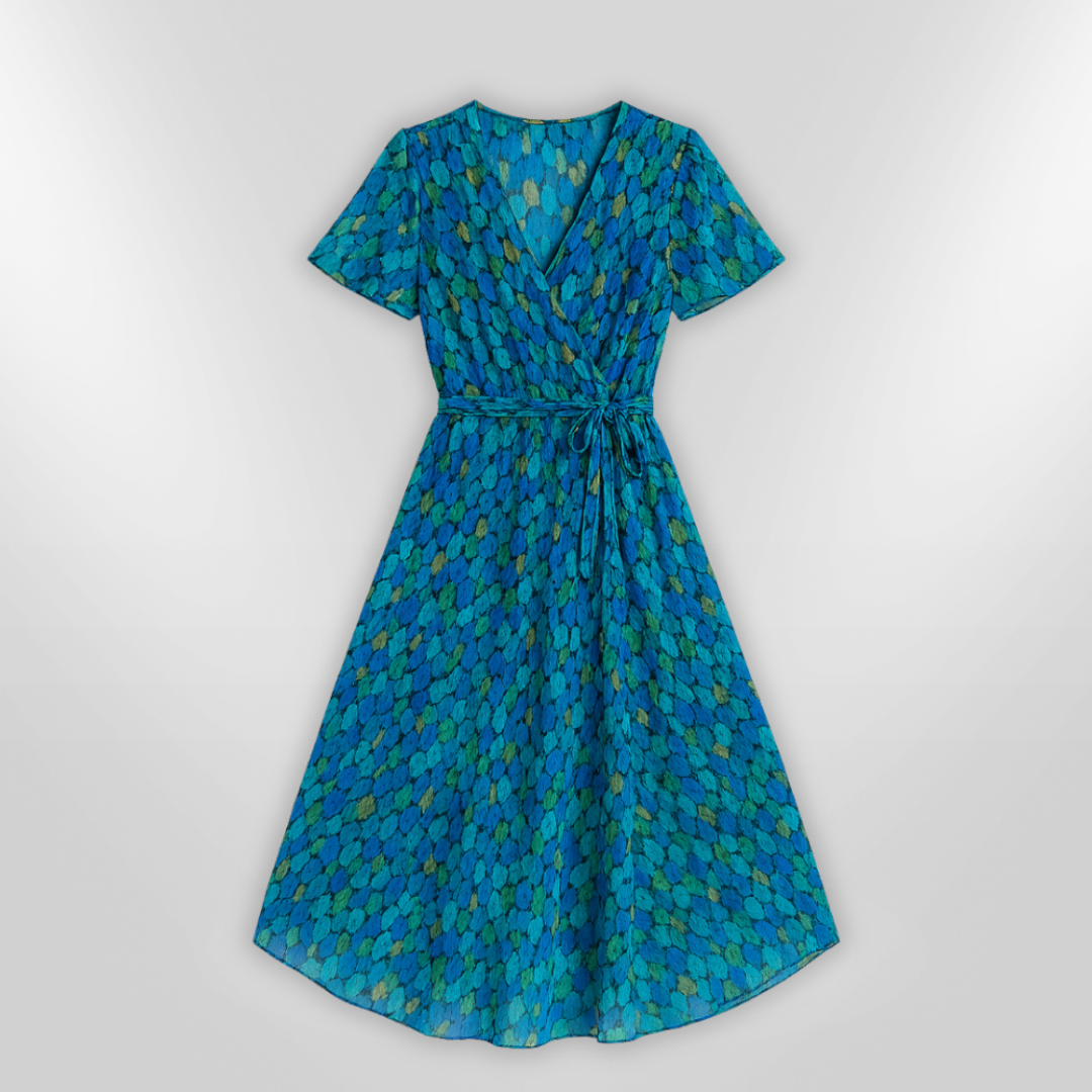 Kvinne Robe Elegant Asymmetrisk Design 3