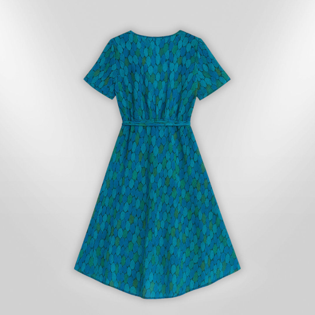 Kvinne Robe Elegant Asymmetrisk Design 4