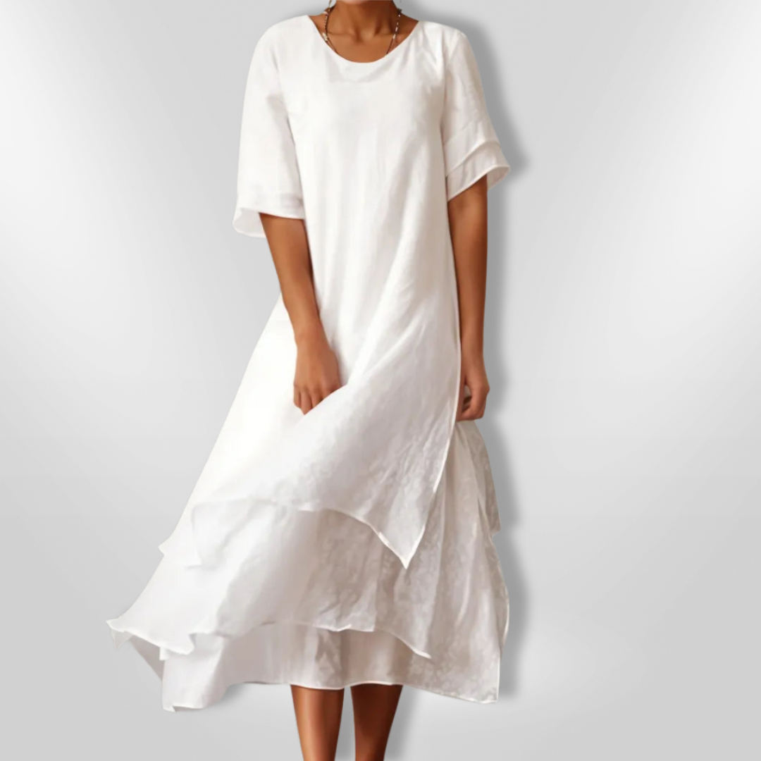 Kvinne Robe Elegant i Lett Bomull 5