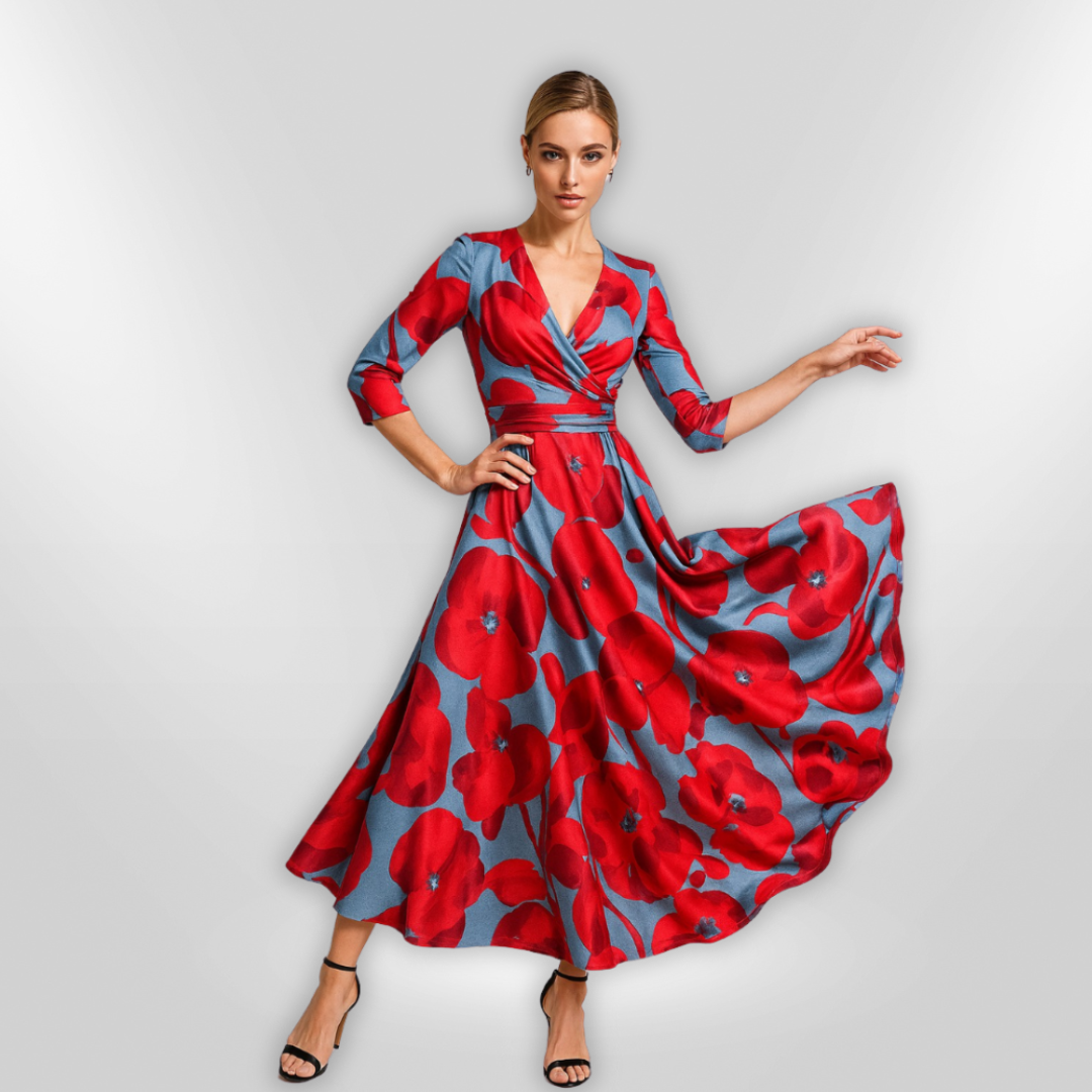 Kvinne Robe Floral Elegant 1