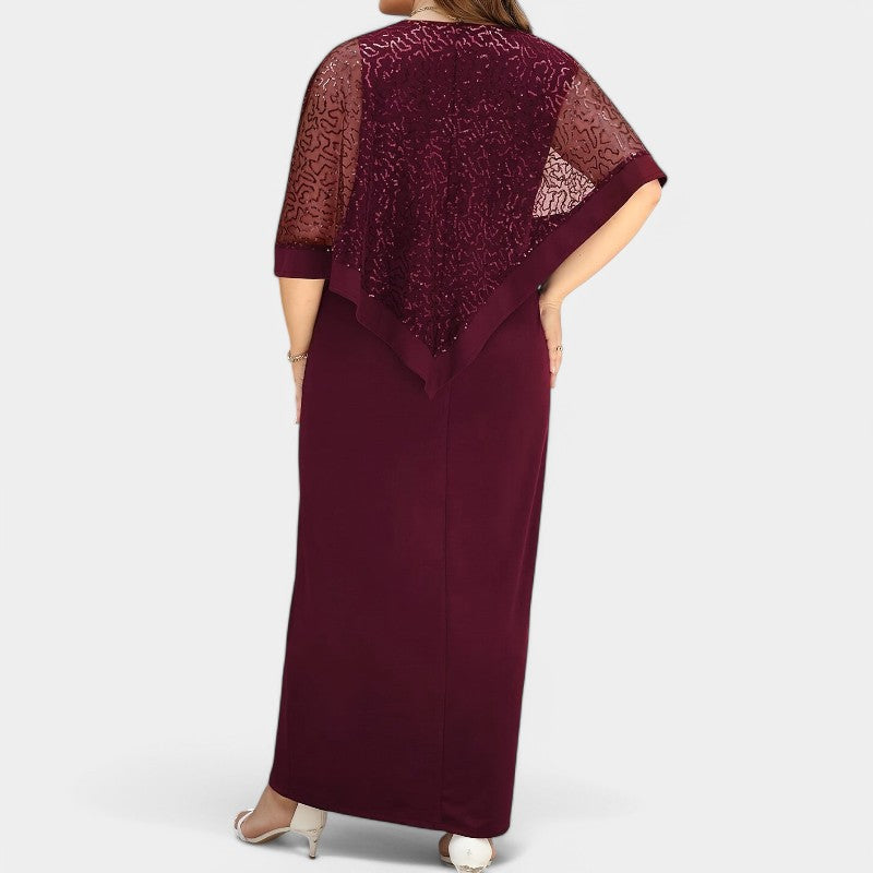 Kvinne Robe med Batwing Ermer og Paljetter 2