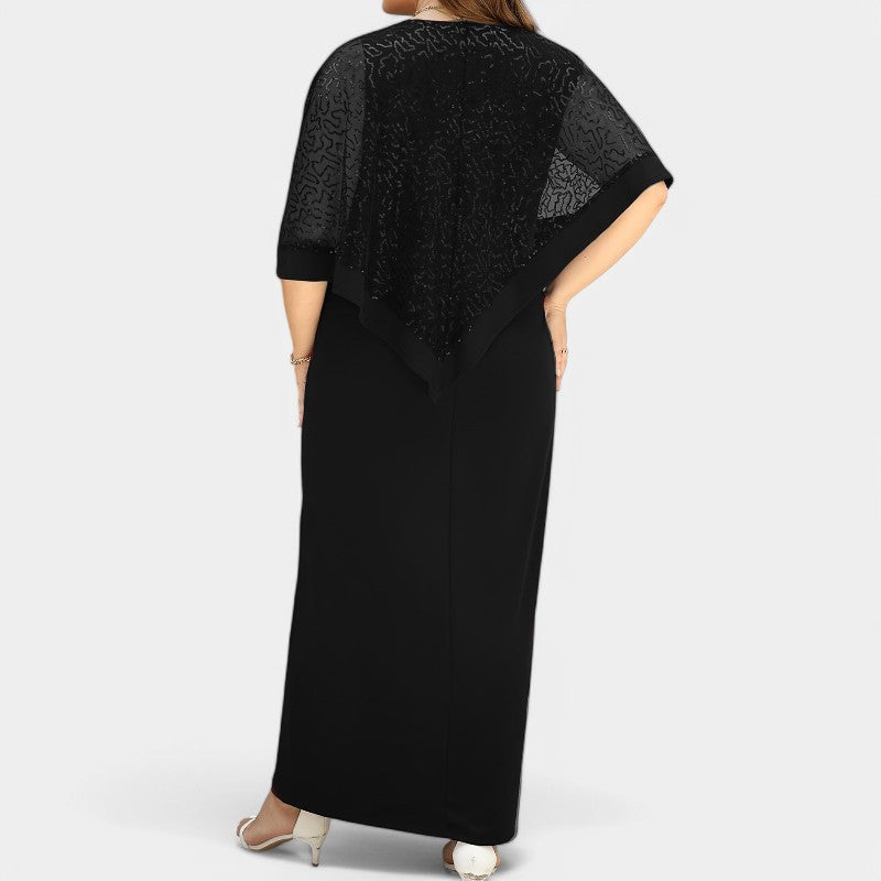 Kvinne Robe med Batwing Ermer og Paljetter 4