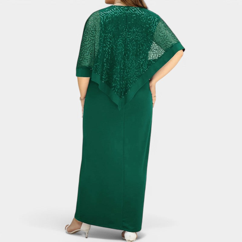 Kvinne Robe med Batwing Ermer og Paljetter 9