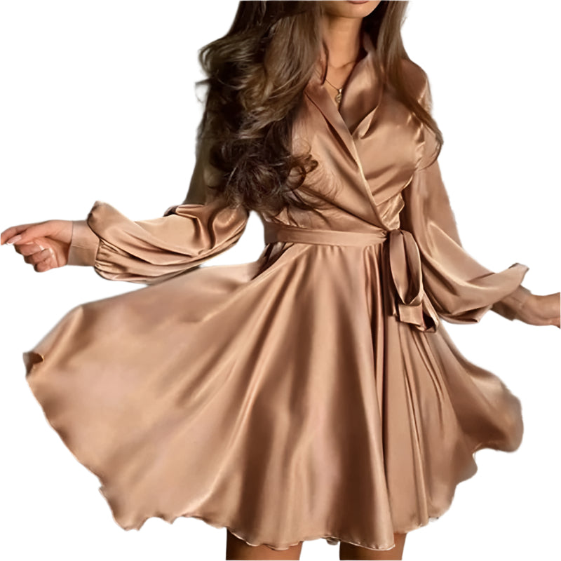 Kvinne Satin Maxi Kjole Elegant Design 0