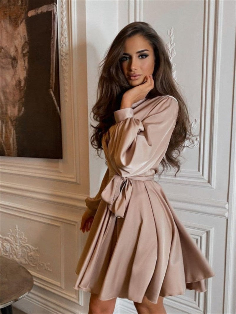 Kvinne Satin Maxi Kjole Elegant Design 2