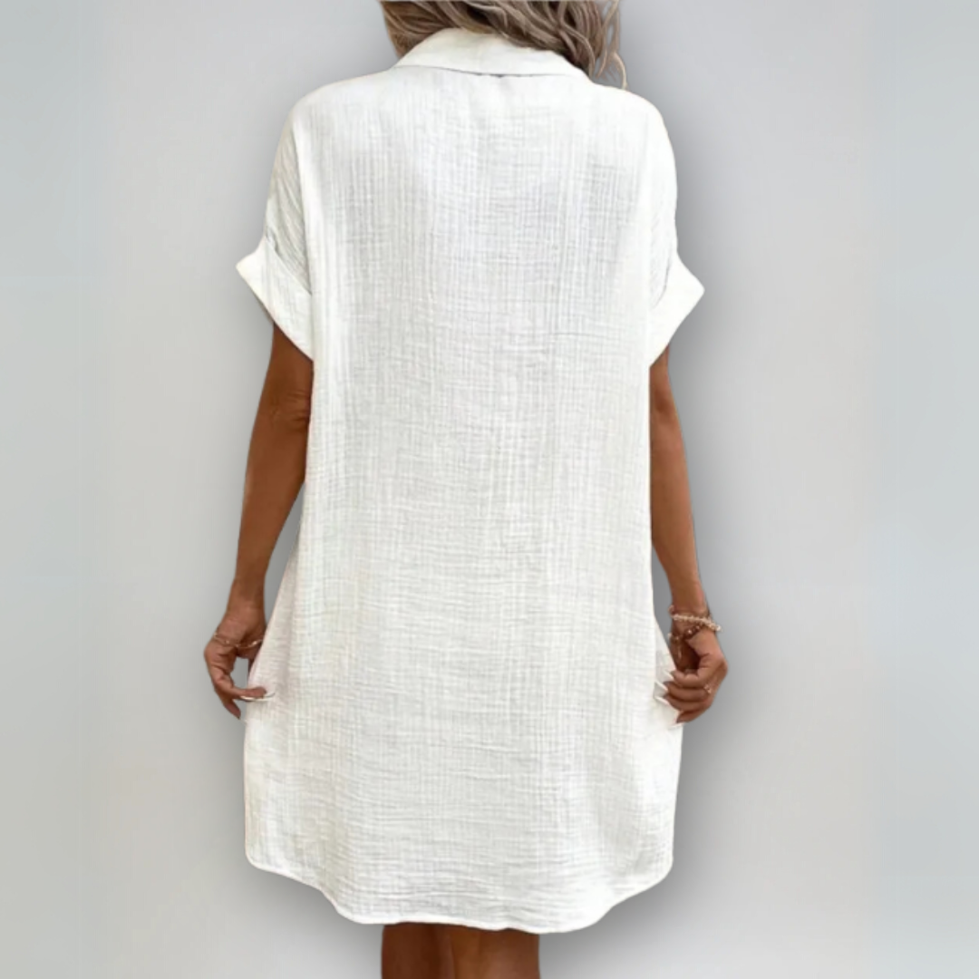 Kvinne Short Sleeve Dress Elegant Komfortabel 1