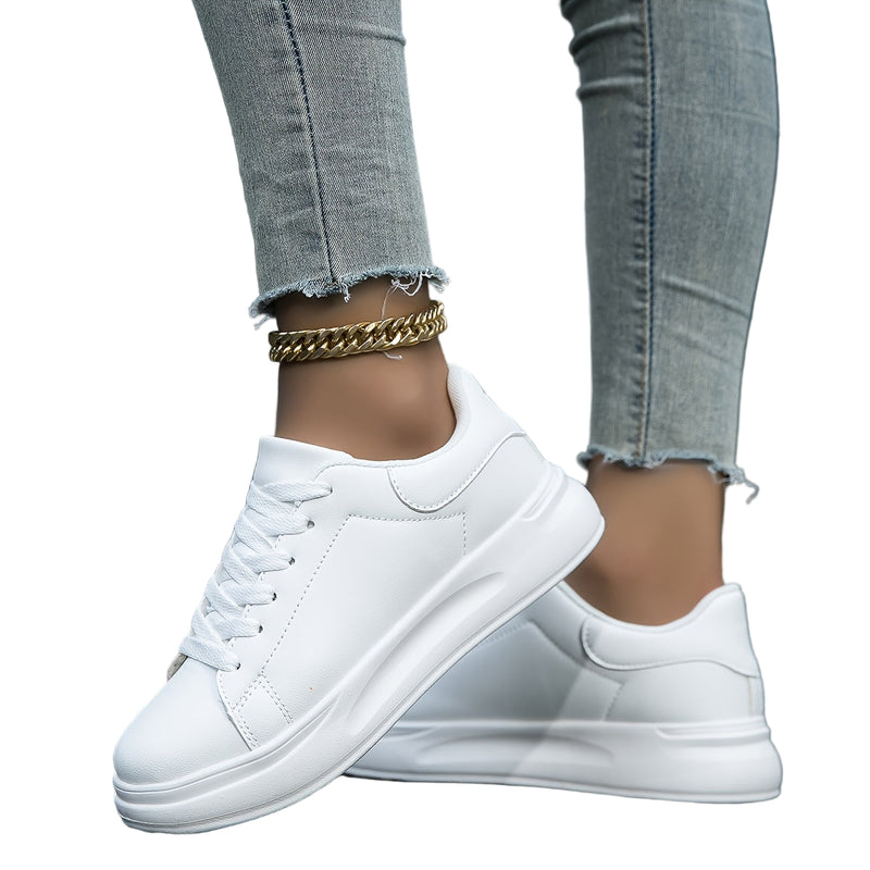 Kvinne Sneakers i Hvit Lær – Minimalistiske Fritidssko 0