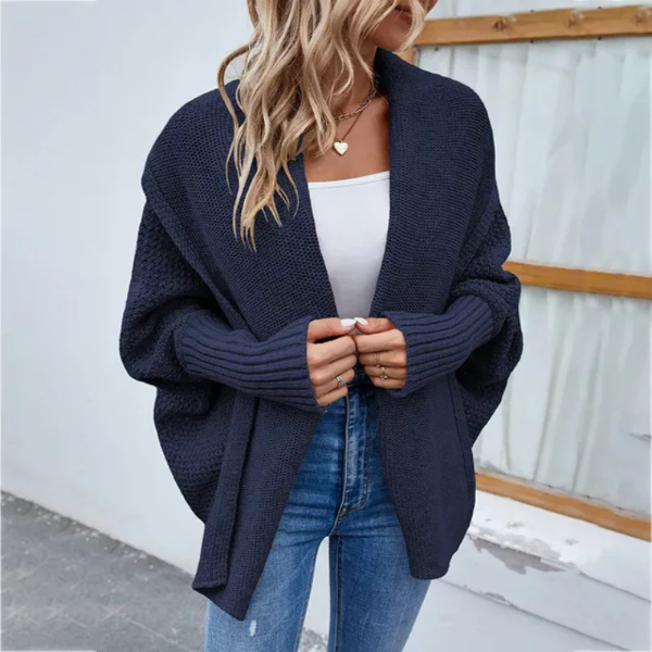 Kvinne Strikket Cardigan – Oversized Passform – Åpen Front 3