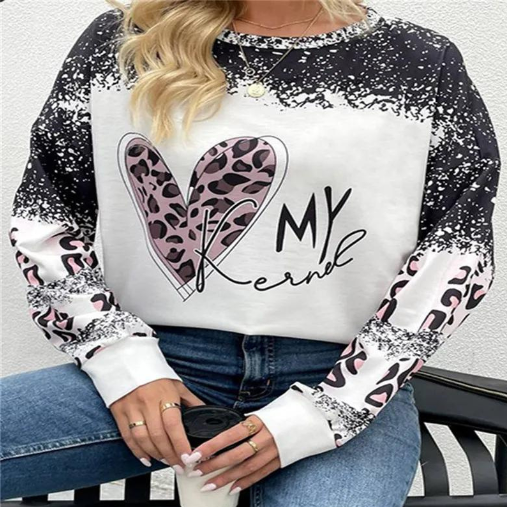 Kvinne Sweater Romslig Avslappet Design 4